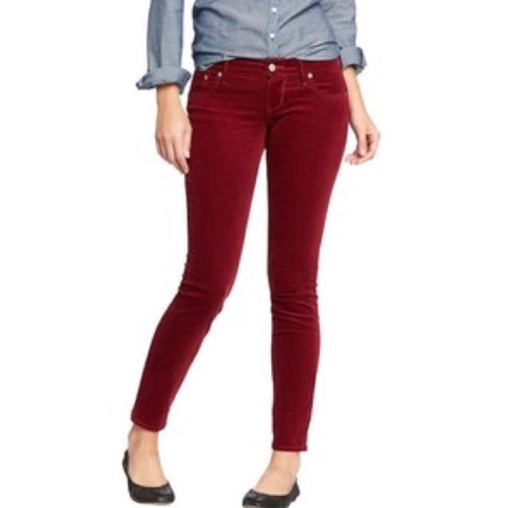Old Navy red corduroy Rockstar skinny jeans